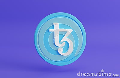 stylized tezos coin on a gradient background Editorial Stock Photo