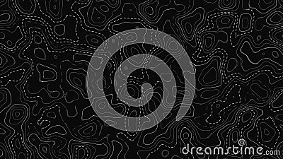 Stylized topographic map outline height in lines and contours. The concept of a conditional geographical scheme and the Vector Illustration