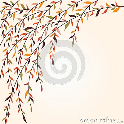 Stylized tree branches with leaves Vector Illustration