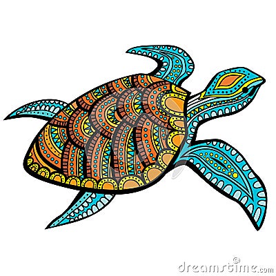 Stylized turtle Vector Illustration