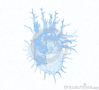 stylized unusual blue heart Cartoon Illustration