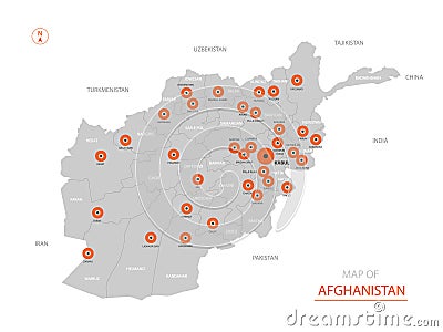 Afghanistan map with administrative divisions. Vector Illustration