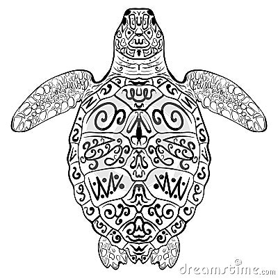 Stylized vector decoration zentangle turtle Vector Illustration