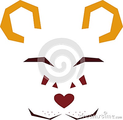 Stylized vector face of a wild bear Vector Illustration