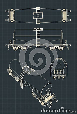 Tank Wagon drawings Vector Illustration