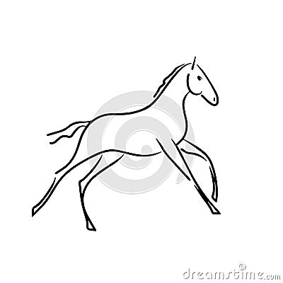 Stylized vector image of a galloping foal Vector Illustration