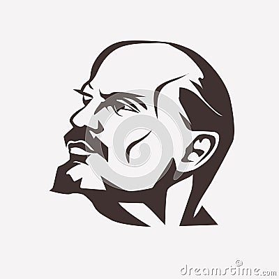 Stylized vector portrait of Vladimir Lenin. Vector Illustration