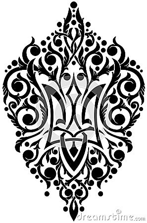 Stylized victorian gothic ornamental coat of arms of Ukraine Vector Illustration