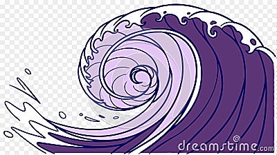 Stylized wave design art, abstract ocean surf motion vector design Generative AI Vector Illustration