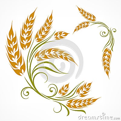 Stylized wheat pattern Vector Illustration