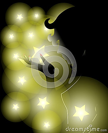 Stylized Woman With Stars Stock Illustration - Image: 41043050