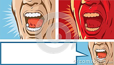 Stylized yelling mouth Vector Illustration