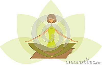 Stylized yoga lotus pose. Vector Illustration