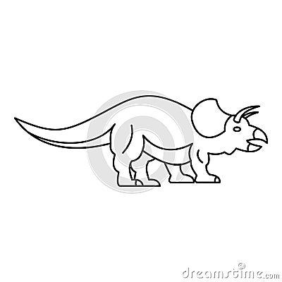 Styracosaurus dinosaur icon, outline style Vector Illustration