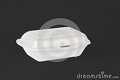 Styrofoam Lunch Box in dark isolated background Stock Photo