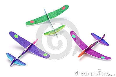 Styrofoam toy aeroplanes Stock Photo