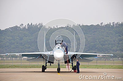 Su-27 fighter Editorial Stock Photo