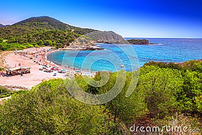 Su Portu beach, Chia resort, Sardinia, Italy Editorial Stock Photo