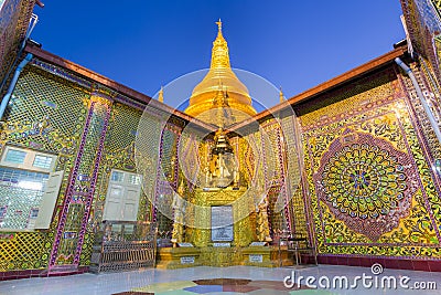 Su Taung Pyae Pagoda and its ancillary pavilion Editorial Stock Photo