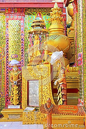 Su Taung Pyai Pagoda`s Buddha Image, Mandalay, Myanmar Editorial Stock Photo