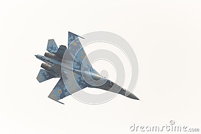 SU 27 Ukraine. The plane during the flight at the air show in Radom, Poland Editorial Stock Photo