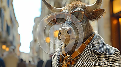 Suave bull roams the Stock Photo