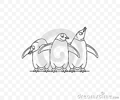 Subantarctic penguin or gentoo penguins, graphic design Vector Illustration