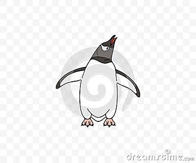 Subantarctic penguin or gentoo penguins, graphic design Vector Illustration