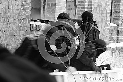 Subdivision anti-terrorist police. Editorial Stock Photo