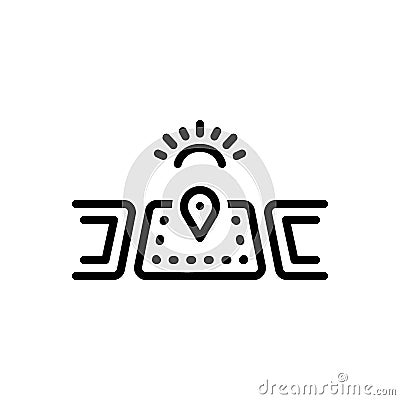 Black line icon for Subdivision, branch and subsection Vector Illustration