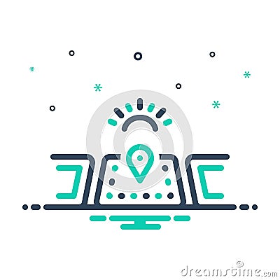 Mix icon for Subdivision, branch and subsection Vector Illustration