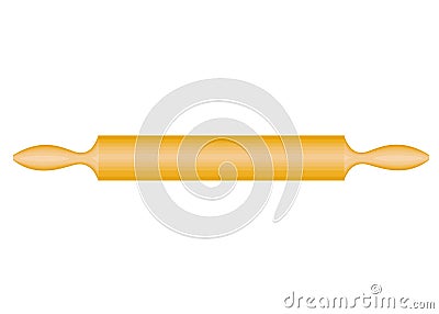 The subject of kitchen utensils. A rolling pin is needed in the kitchen in the kitchen to roll out the dough. Vector illustration Cartoon Illustration