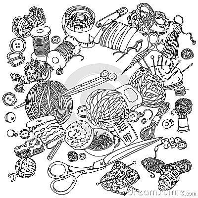 subject for needlework Vector Illustration