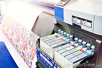 Sublimation wide printer for textiles and advertising Stock Photo