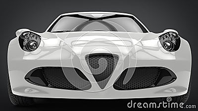 Sublime modern white super sports car - front view Editorial Stock Photo