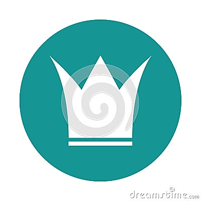 Sublime royal crown blue avatar icon with round silhouette, minimalist concept artwork, avatar and digital button. Esthetic poster Stock Photo