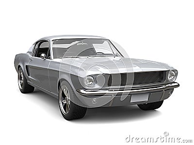 Sublime silver American vintage muscle car Stock Photo