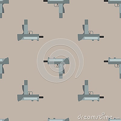 Submachine gun security and military weapon Vector Illustration
