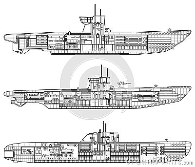 Submarine Vector Illustration