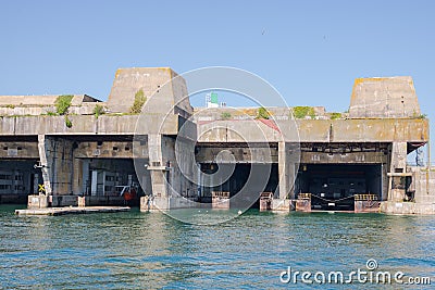 Submarine base in Lorient Editorial Stock Photo