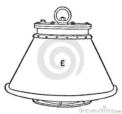 Submarine Electric Lamp, vintage illustration Vector Illustration