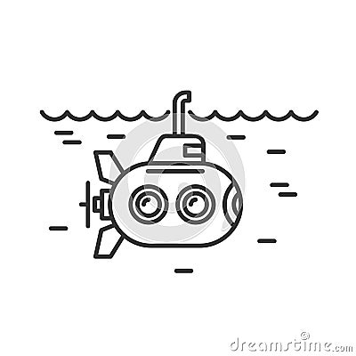 Submarine Icon on White Background. Vector Logo Vector Illustration