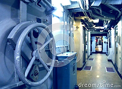 Submarine interior Stock Photo