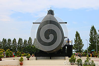 The Submarine Museum in Melaka, Malaysia. It was used to train the first Royal Malaysian Navy crews from 2005 to 2009. Editorial Stock Photo