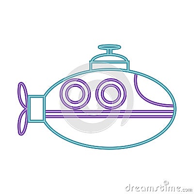 submarine neon transport Vector Illustration