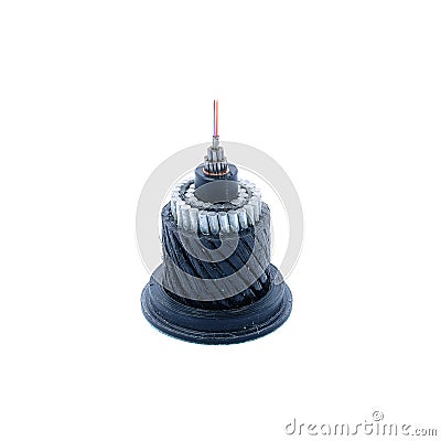 Submarine optical fiber section Stock Photo