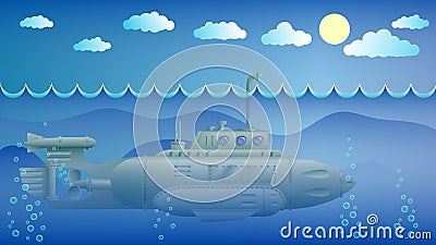 Submarine with the periscope Stock Photo