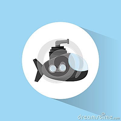 Submarine periscope underwater icon Vector Illustration