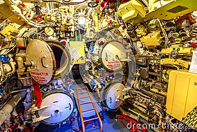 Submarine torpedo arsenal room Editorial Stock Photo