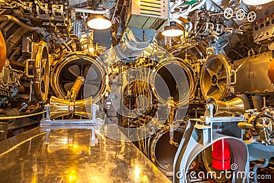 Submarine torpedo room Editorial Stock Photo